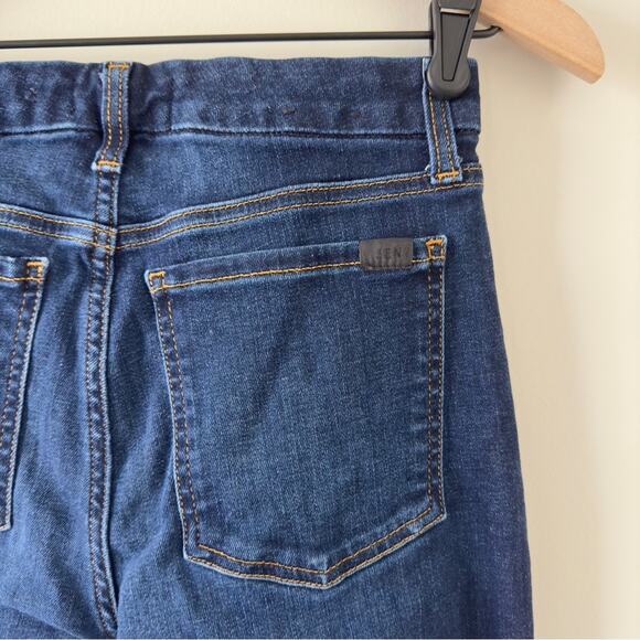 7 For All Mankind Jen7 Ankle Skinny Jeans raw hem dark Wash zip button pockets 4 - Picture 5 of 14